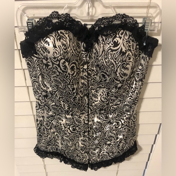 Vintage tapestry Corset with lace & boning by Shirley of Hollywood corset L GUC - Picture 11 of 11